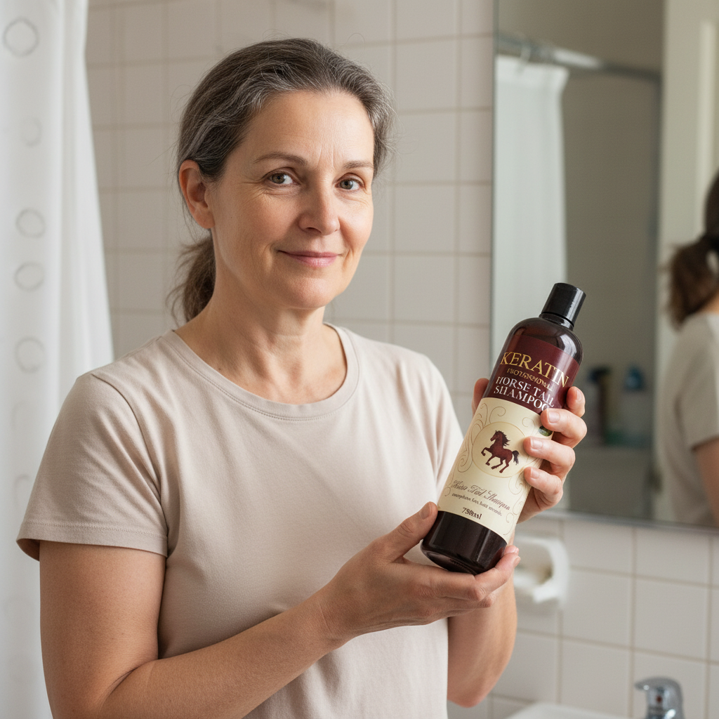 Жена 50+г с шампоан