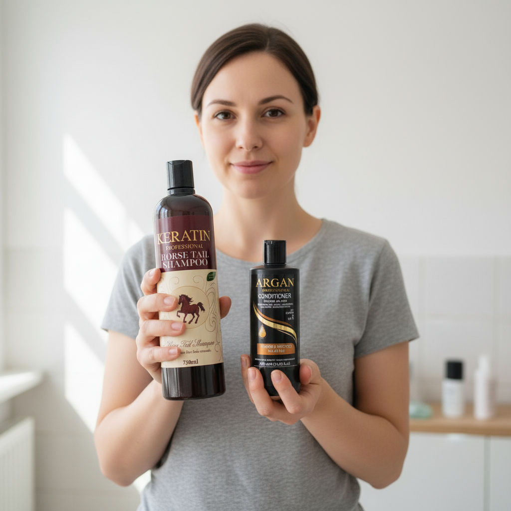 Тестимониал с двата продукта - естествен фон