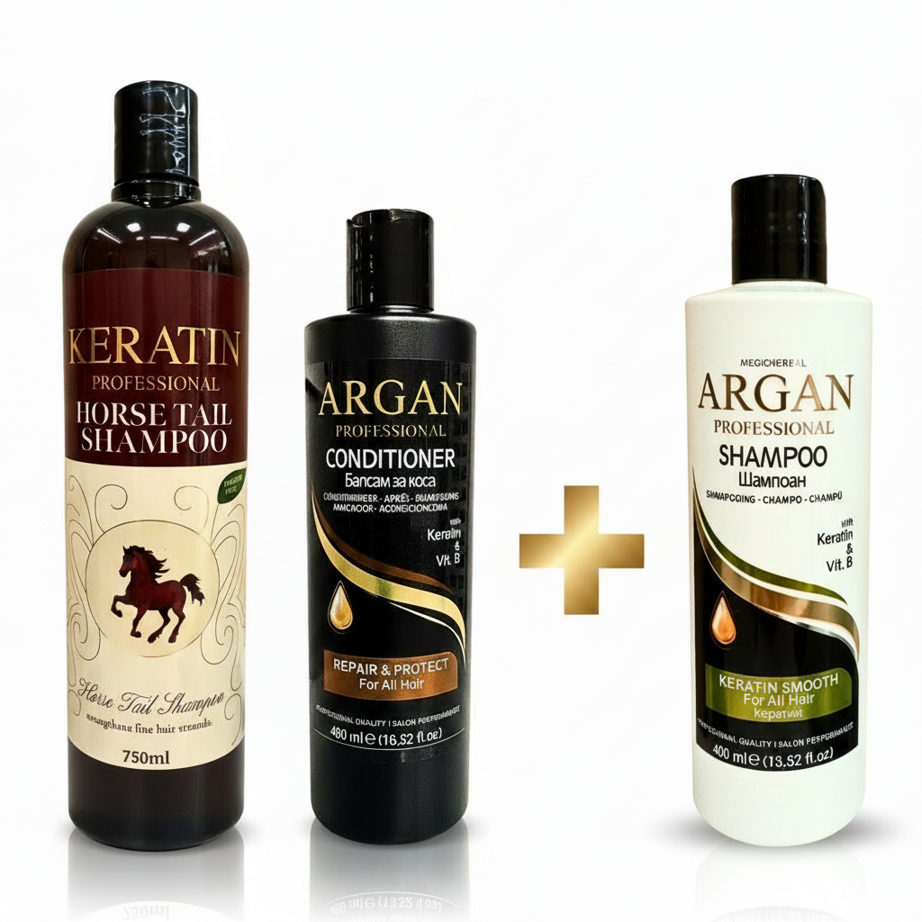 Комплект Keratin + Argan балсам + Argan шампоан